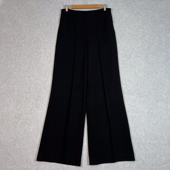 Carbon38 Black High Waisted Wide Leg Scuba Pants Size XL - Picture 1 of 12